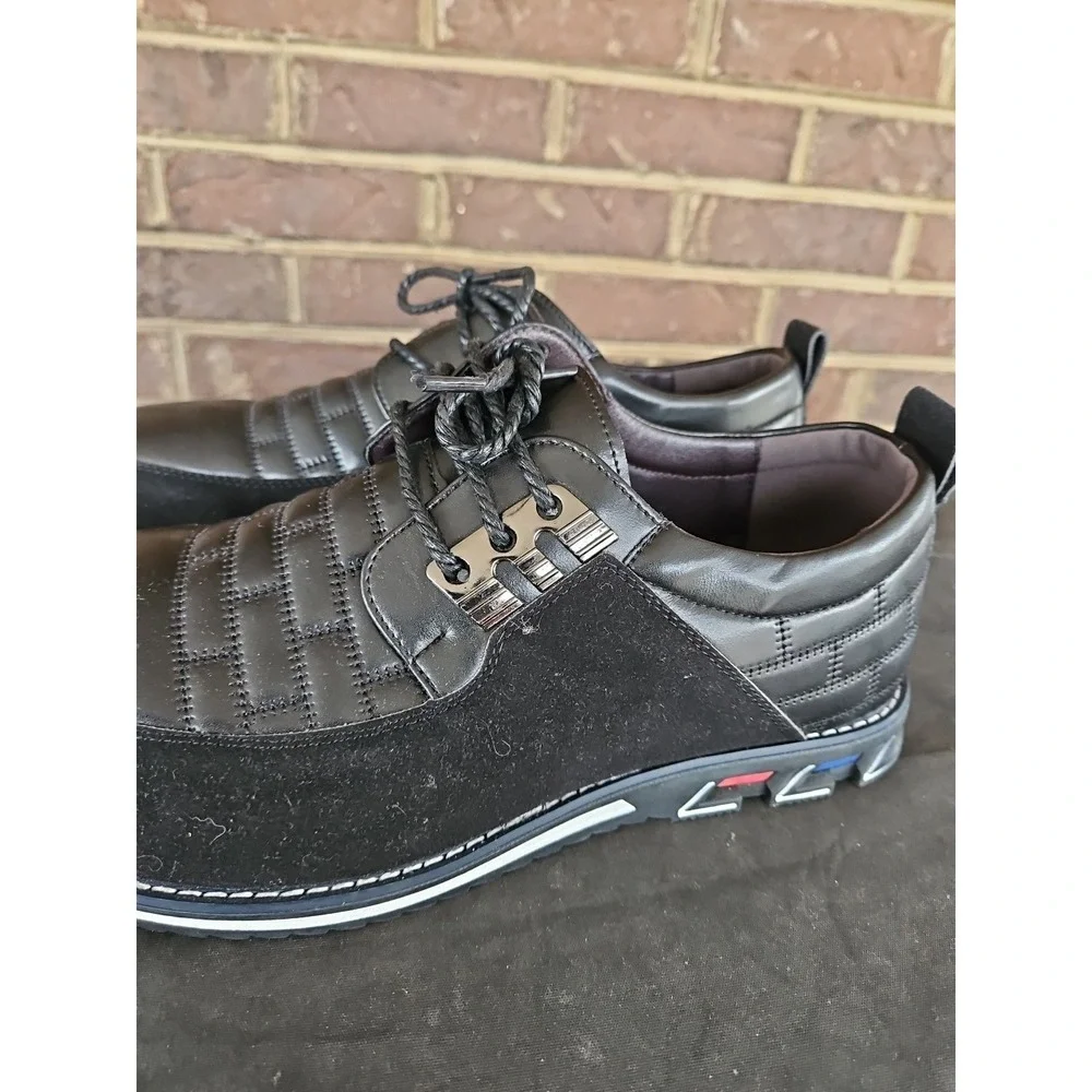 New WO Box Gatsby Oxford Derby Black/Black Leather Shoes Men Sz 9.5